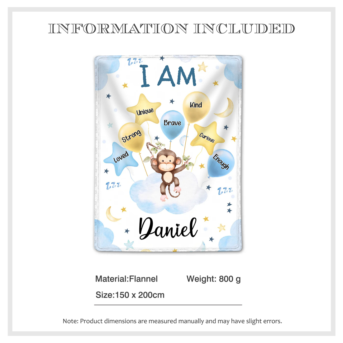 Personalized 1 Name Flannel Blanket in Pink with 10 Different Cute Animal Motifs Cuddly Kids Blanket for Girls