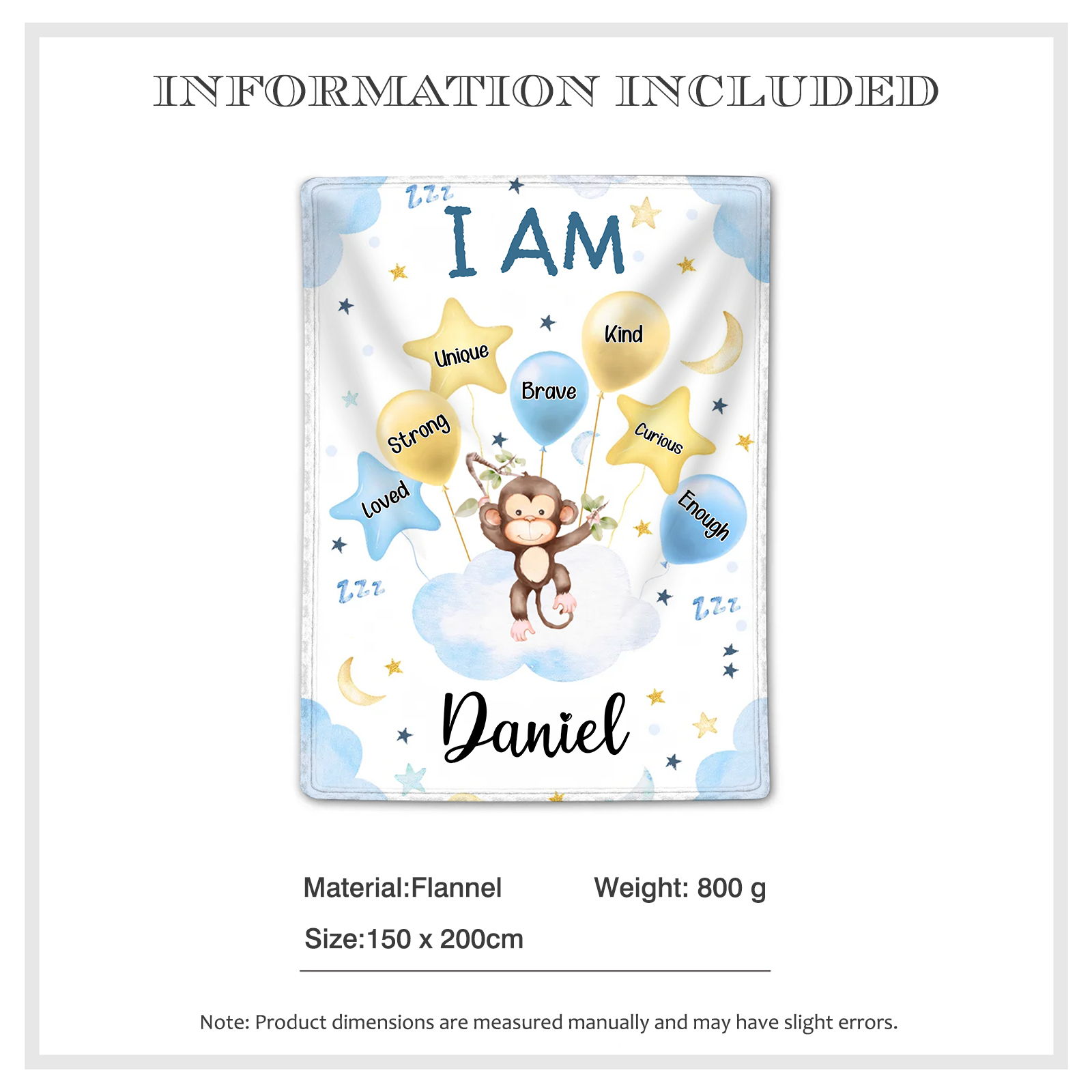 Personalized 1 Name Flannel Blanket in Pink with 10 Different Cute Animal Motifs Cuddly Kids Blanket for Girls