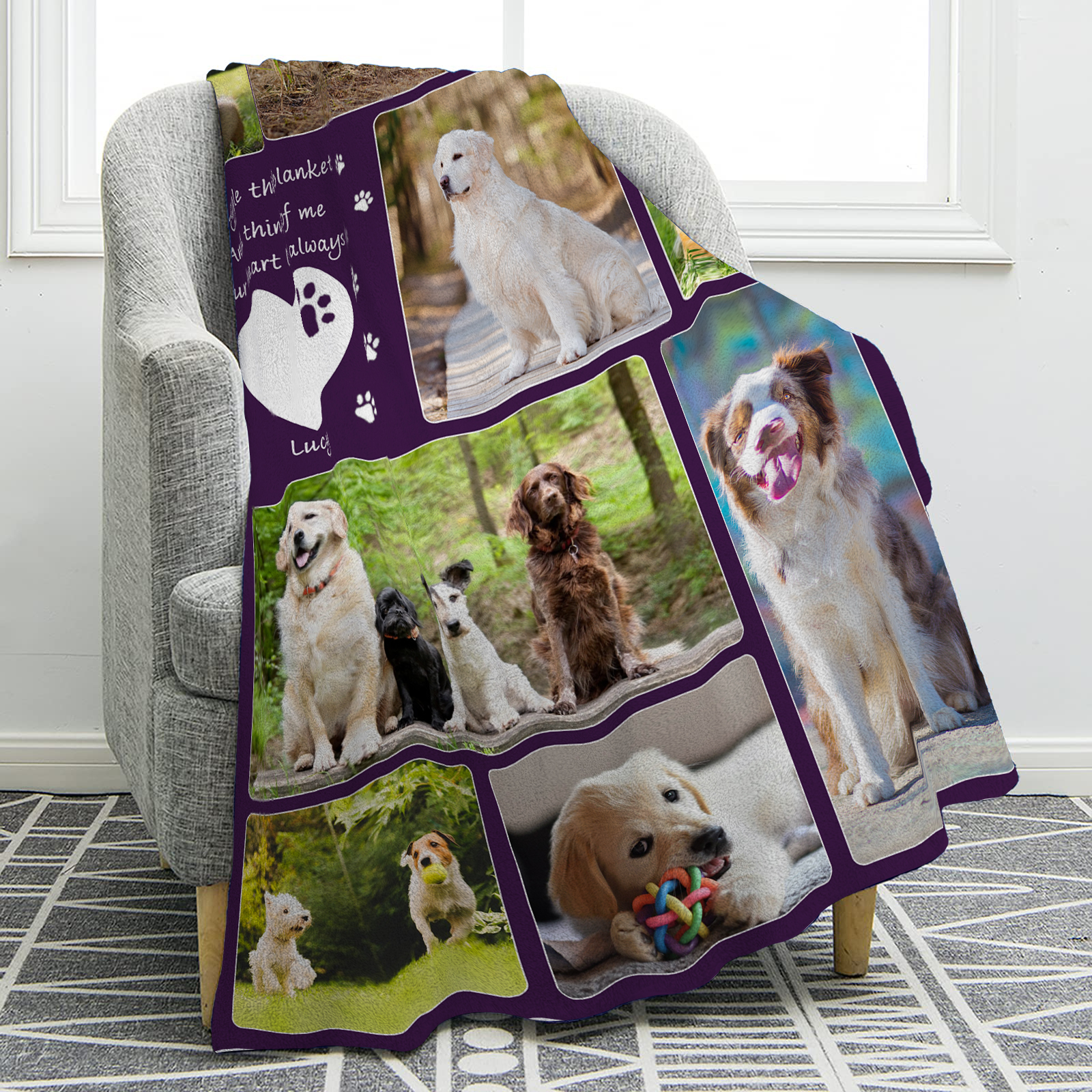 [Copy]Personalized Halloween Fleece Blanket Custom 1 Name Blanket for Friends