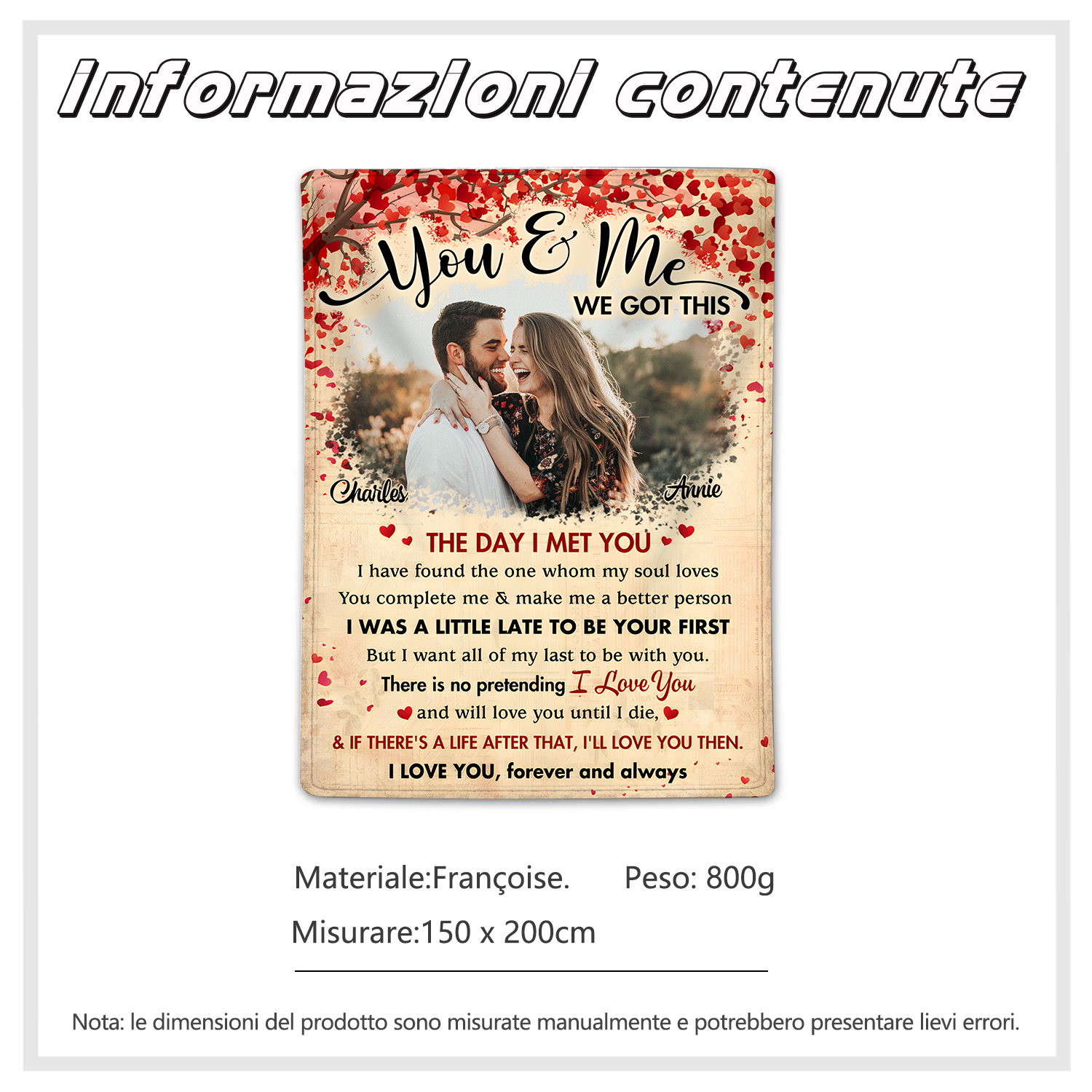 Personalized Blanket You and Me We Got This Custom Photo Gift for Couple