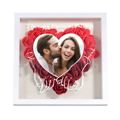Personalized Heart Rose Frame with Photo Names & Message Perfect for Valentine