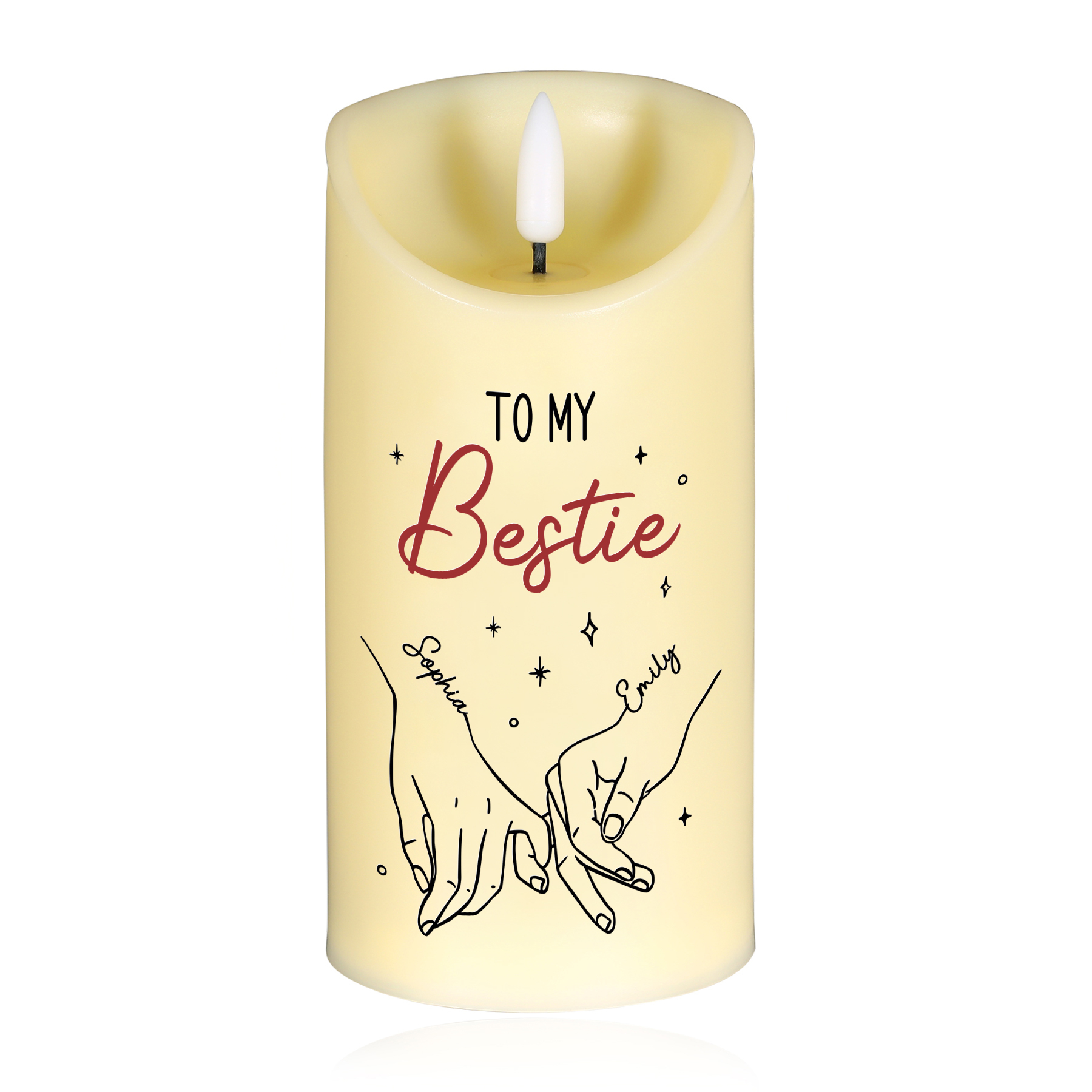 We Are Best Friends Forever Bestie Personalized Custom LED Candle Christmas Pinky Promise Gift For Best Friends BFF Sisters