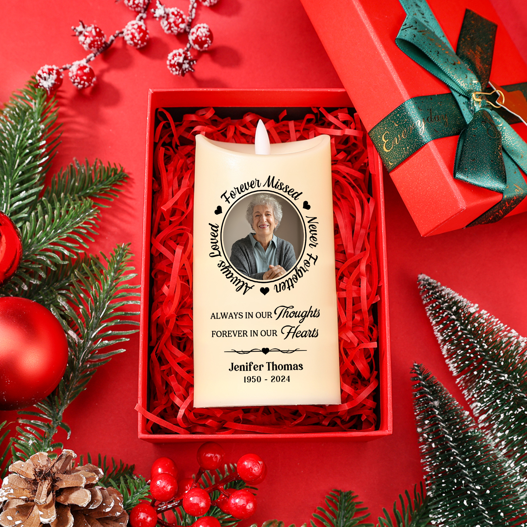 Custom Photo This Light Shines As A Symbol Of Love Memorial Personalized Custom LED Candle New Arrival Sympathy Gift Christmas Gift For Family Members