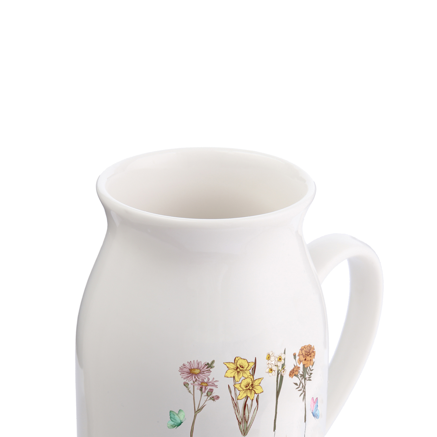 4 Names Personalized Vase with Birthday Flowers – Add 4 Names 2 Texts – Ceramic Custom Gift for Mom, Grandma, Family