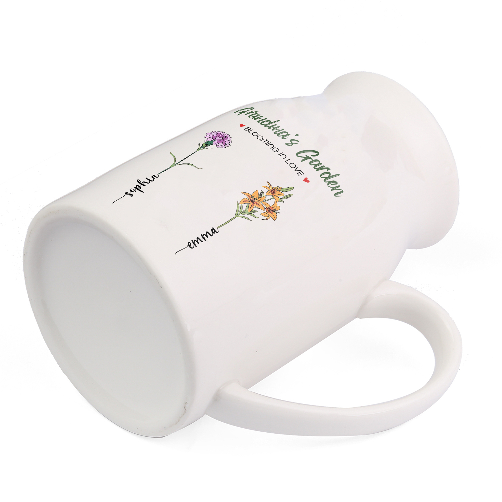 2 Names Personalised Ceramic Birthday Flower Jug Vase – Gift for Mom, Grandma, or Friend | Lorajewel