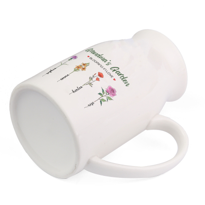4 Names Personalised Ceramic Birthday Flower Jug Vase – Gift for Mom, Grandma, or Friend | Lorajewel