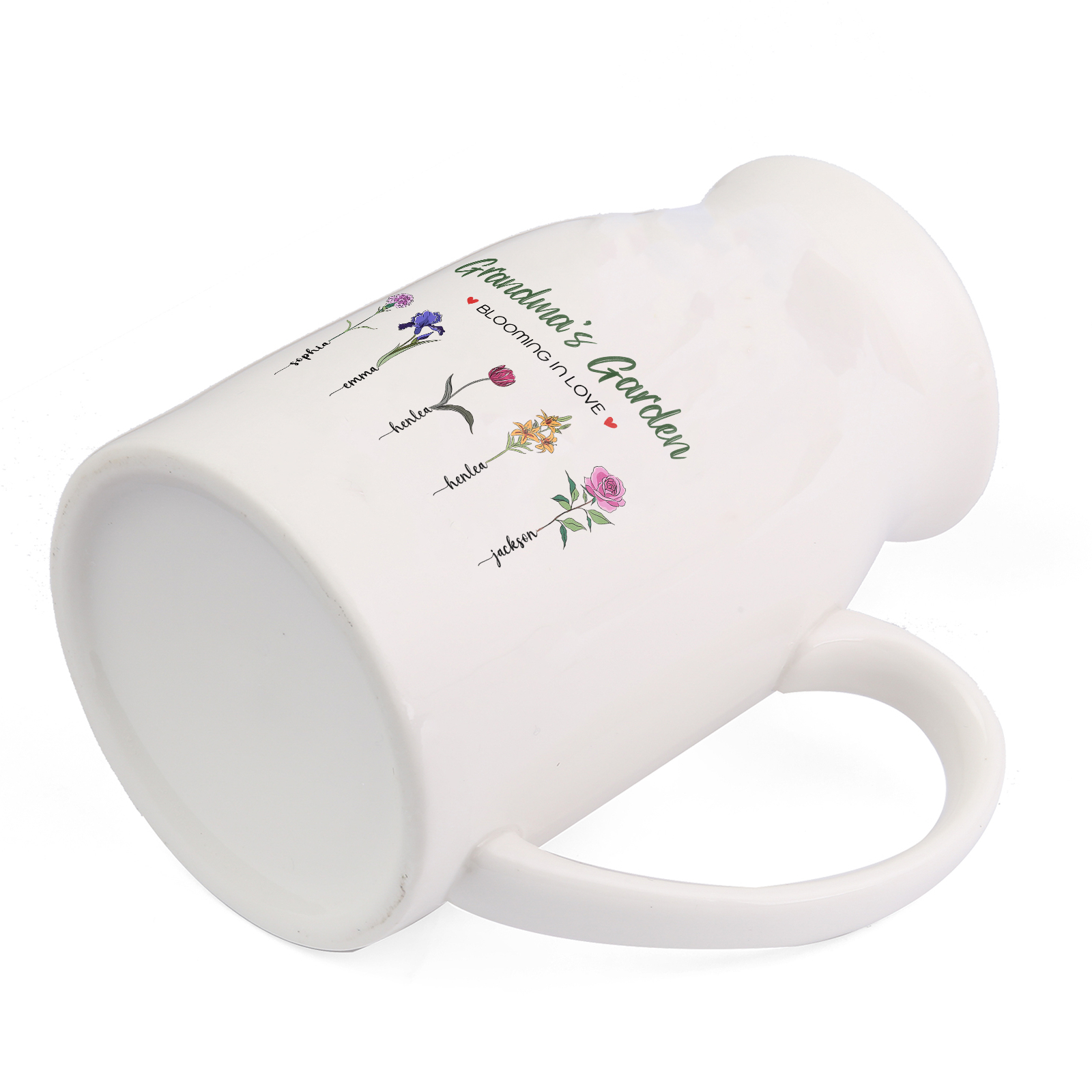 5 Names Personalised Ceramic Birthday Flower Jug Vase – Gift for Mom, Grandma, or Friend | Lorajewel