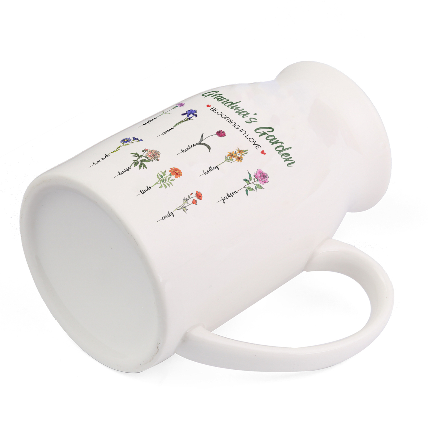 9 Names Personalised Ceramic Birthday Flower Jug Vase – Gift for Mom, Grandma, or Friend | Lorajewel