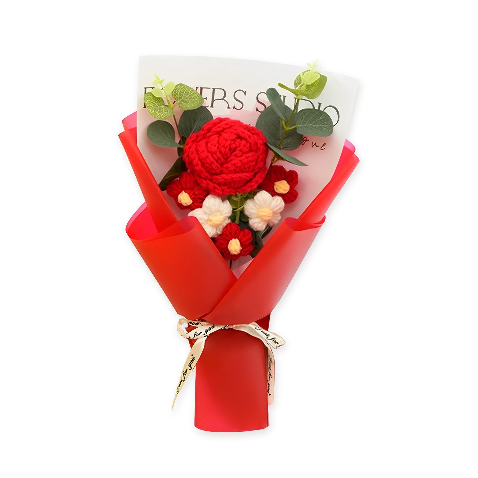 Handcrafted Yarn Flower Bouquet – Rose&Sunflower&Carnation Gift for Mom or Loved One | Lorajewel