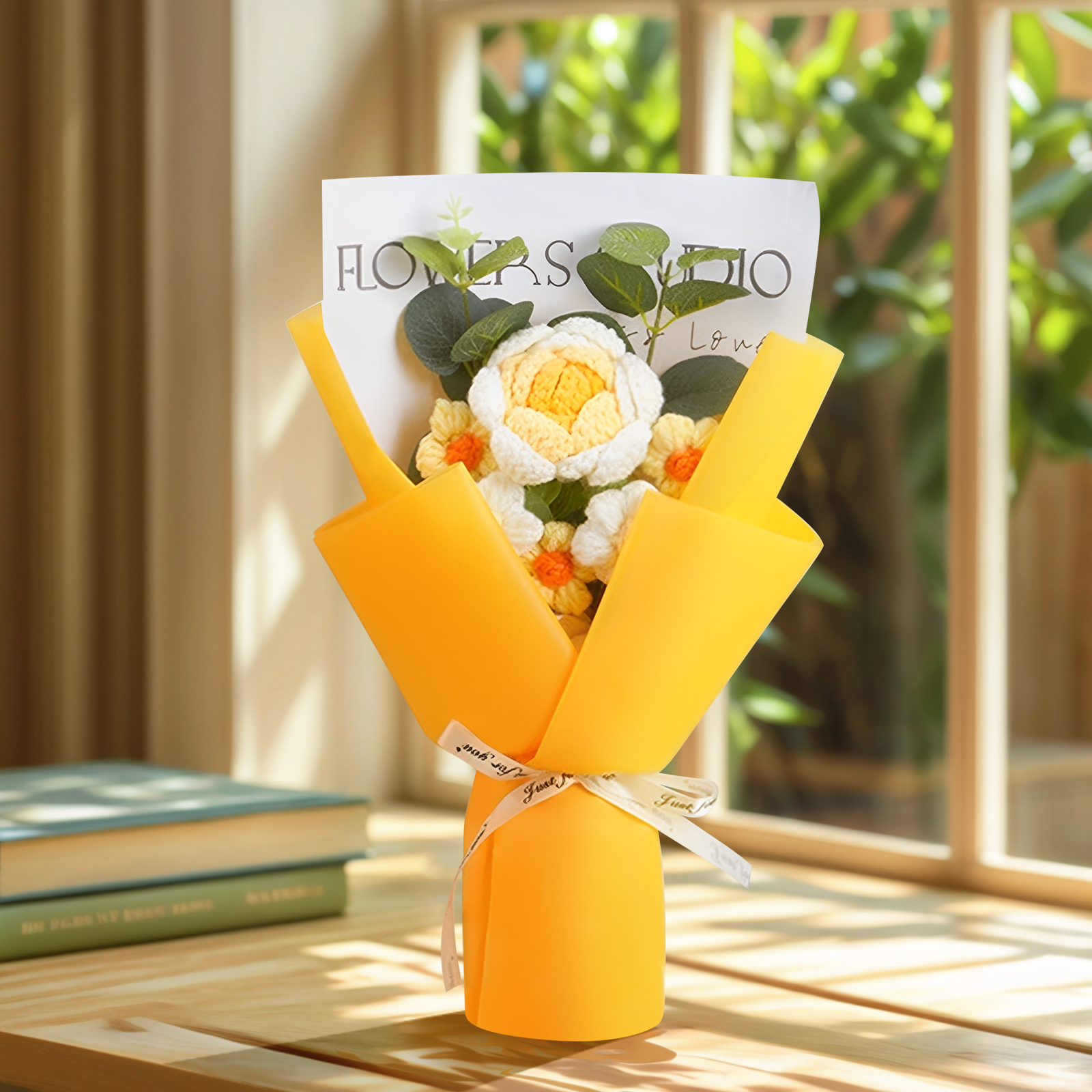 Handcrafted Yarn Flower Bouquet – Rose&Sunflower&Carnation Gift for Mom or Loved One | Lorajewel