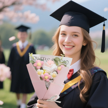 Handcrafted Yarn Flower Bouquet – Rose&Sunflower&Carnation Gift for Mom or Loved One | Lorajewel