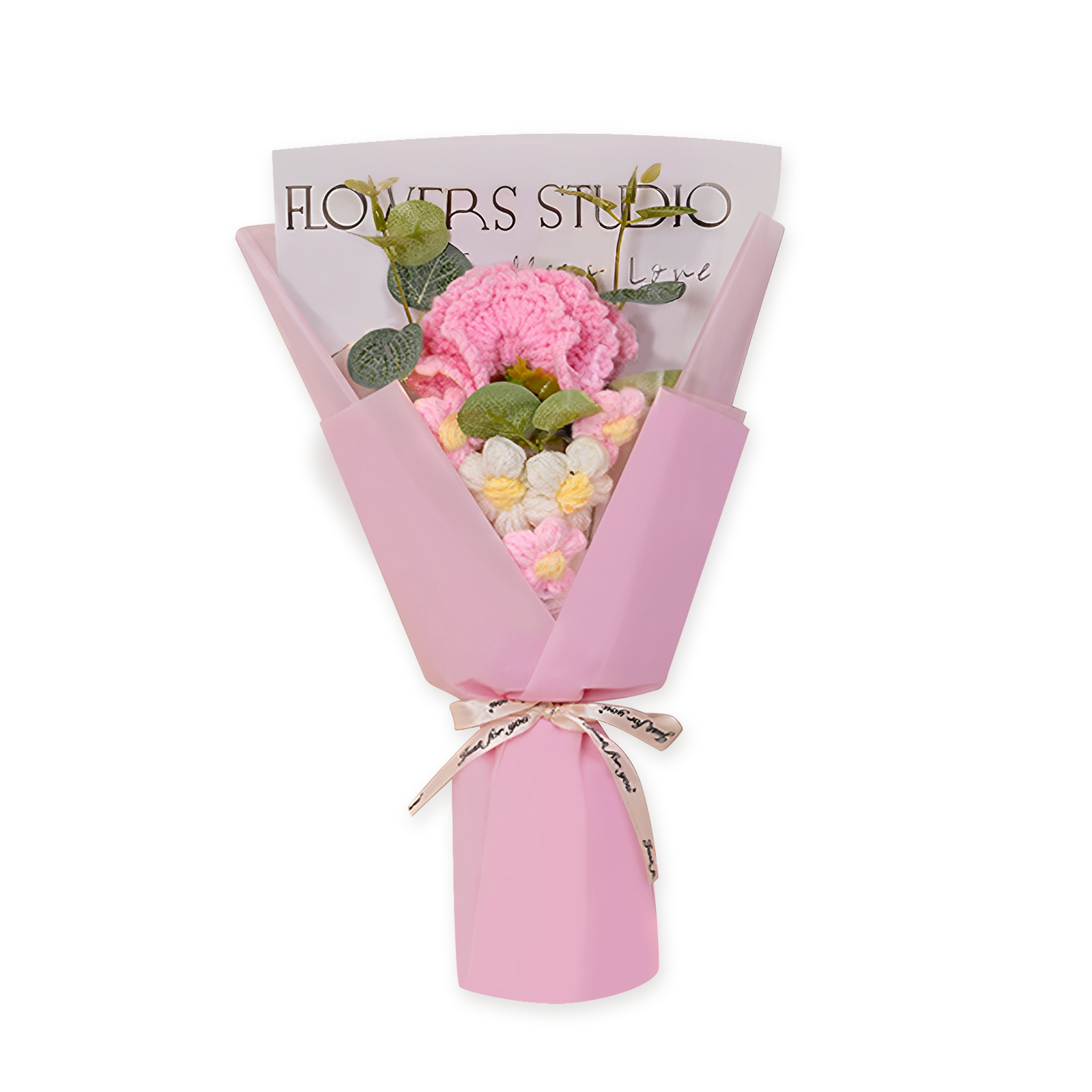 Handcrafted Yarn Flower Bouquet – Rose&Sunflower&Carnation Gift for Mom or Loved One | Lorajewel