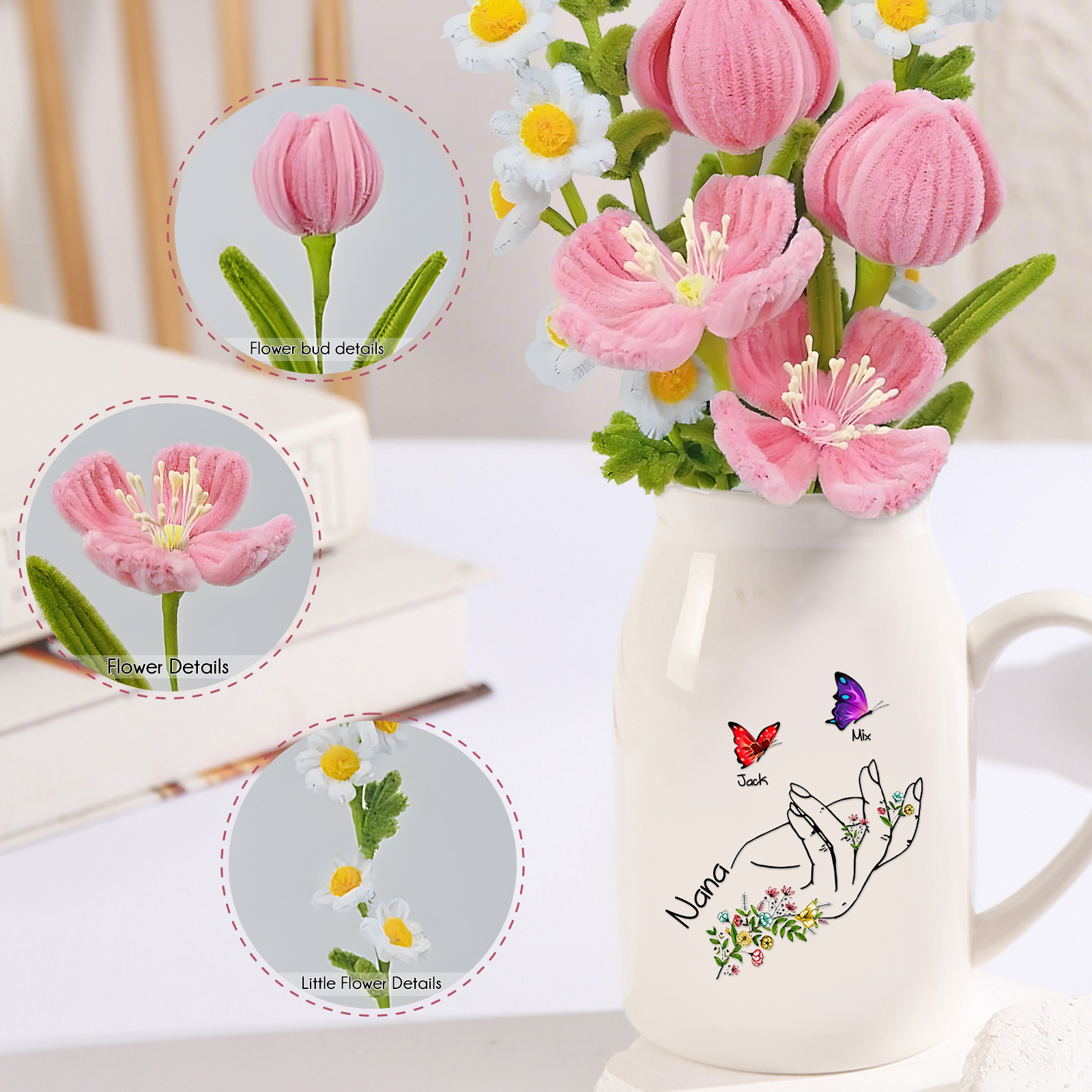 Handcrafted Plush Flower Bouquet – Perfect Gift for Mom, Nan or Loved Ones | Lorajewel