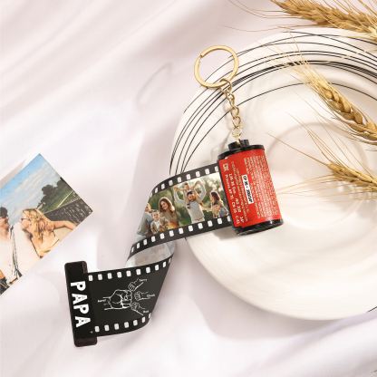 Custom Photo Film Roll Keychain – Personalized with Names & Photos | Lorajewel
