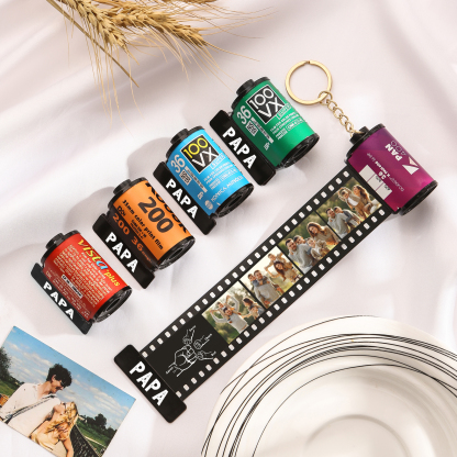 Custom Photo Film Roll Keychain – Personalized with Names & Photos | Lorajewel