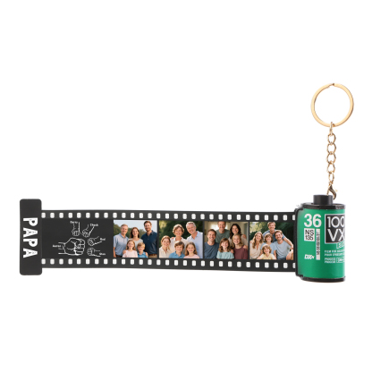 Custom Photo Film Roll Keychain – Personalized with Names & Photos | Lorajewel