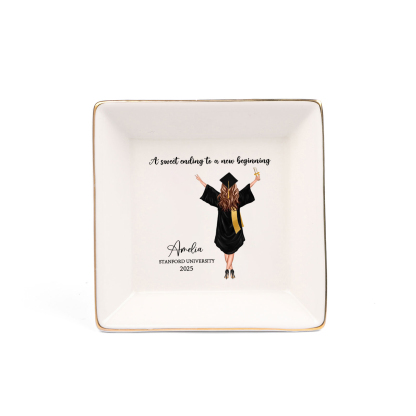 Personalized Graduation Trinket Dish with Name, School & Year | Lorajewel
