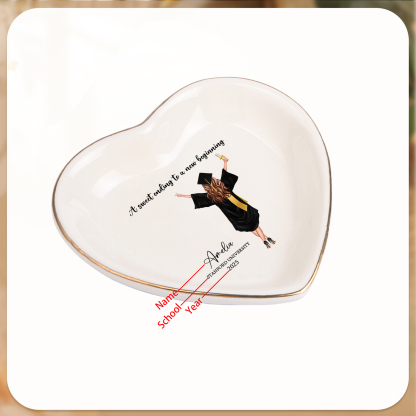 Personalized Graduation Trinket Dish with Name, School & Year | Lorajewel