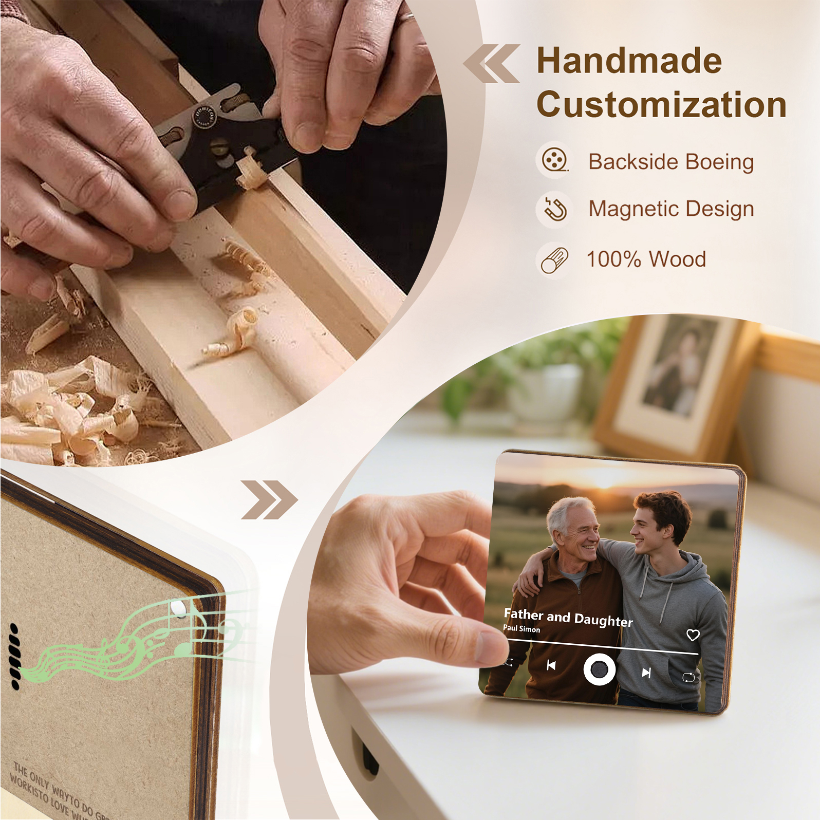 Personalized Music Fridge Magnet – Custom Photo & Song & Text - Meaningful Gift for Loved Ones | Lorajewel