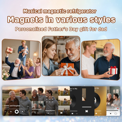 Personalized Music Fridge Magnet – Custom Photo & Song & Text - Meaningful Gift for Loved Ones | Lorajewel