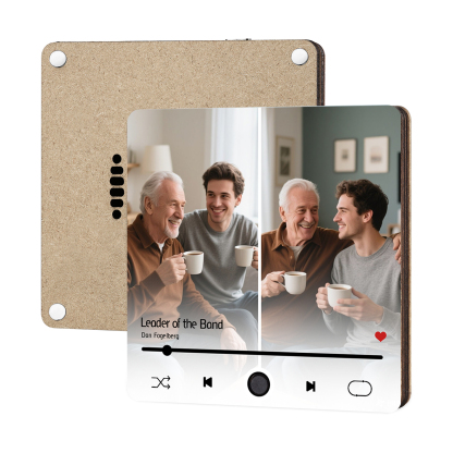 Personalized Music Fridge Magnet – Custom 2 Photos & 1 Song & 1 Text - Meaningful Gift for Loved Ones | Lorajewel