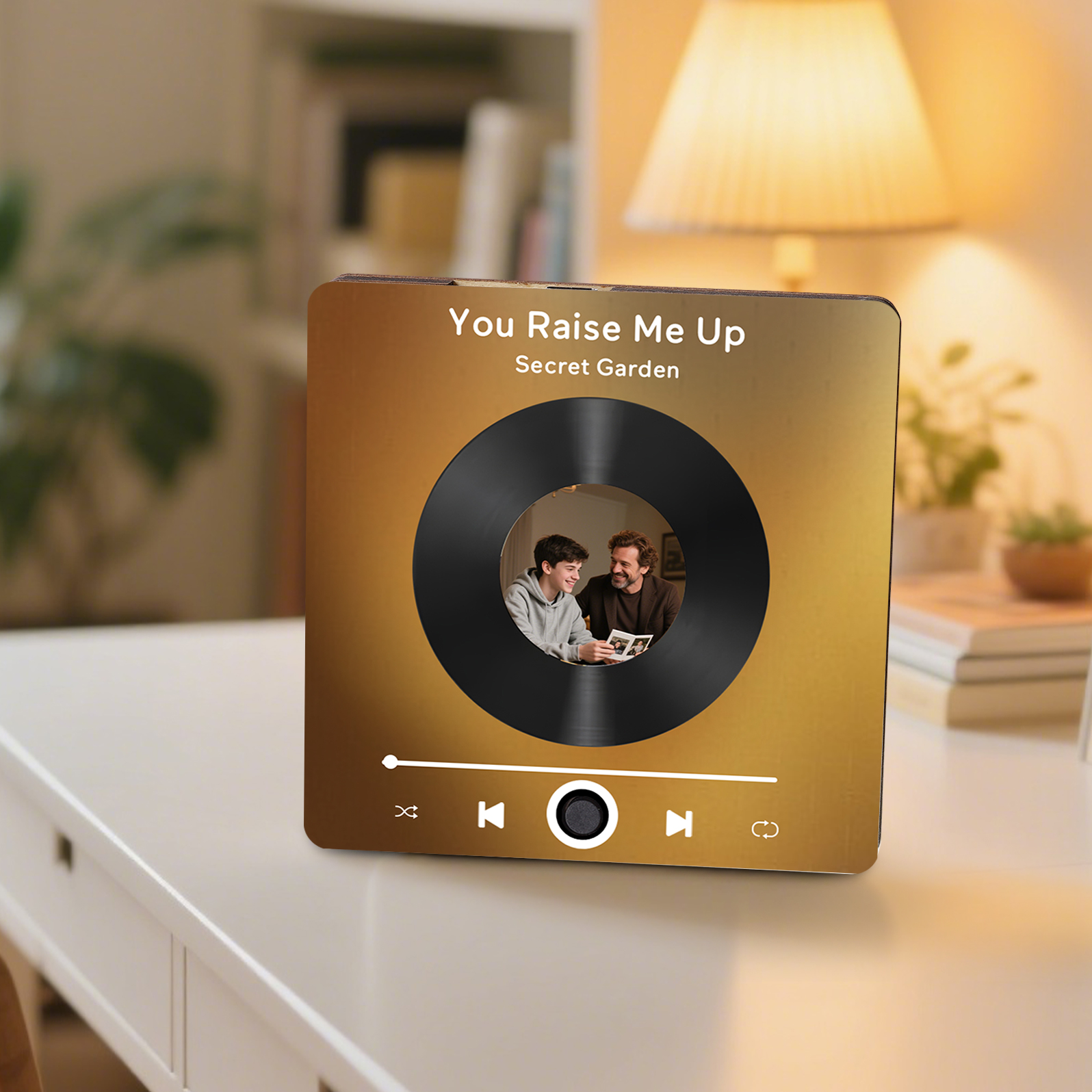 Personalized Vinyl-Style Music Fridge Magnet with Photo & Song & Text