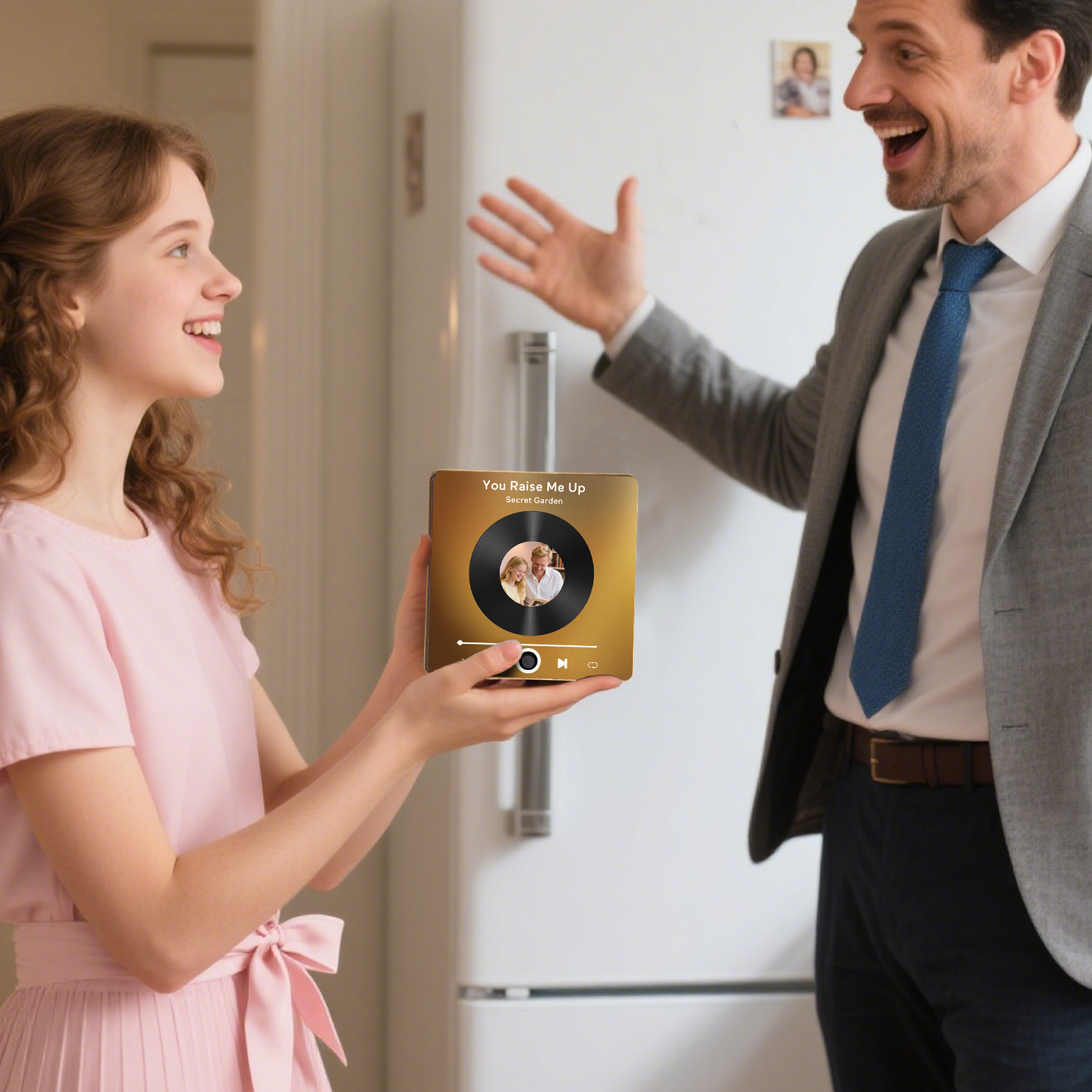 Personalized Vinyl-Style Music Fridge Magnet with Photo & Song & Text – A Retro Spin on Treasured Memories | Lorajewel