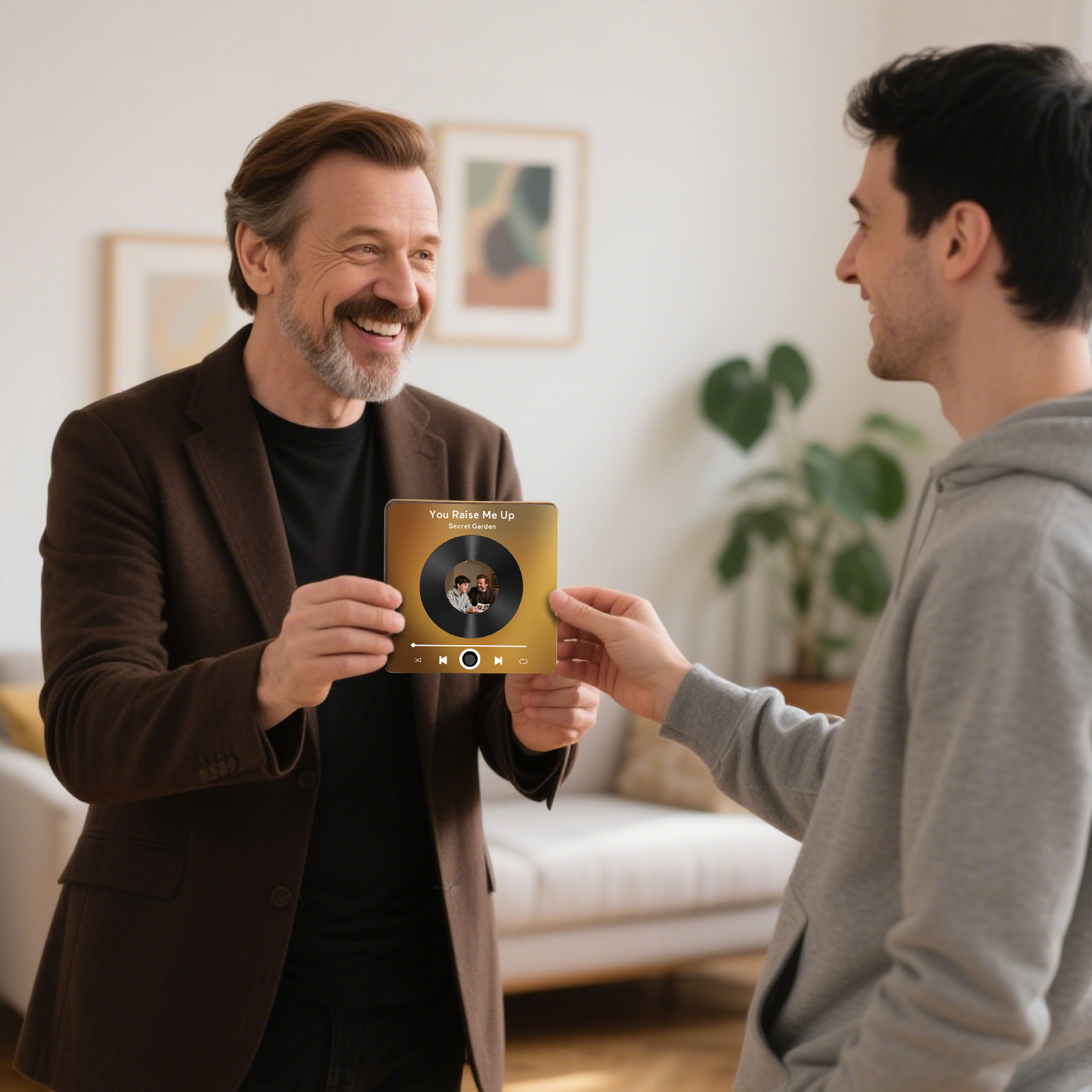 Personalized Vinyl-Style Music Fridge Magnet with Photo & Song & Text – A Retro Spin on Treasured Memories | Lorajewel