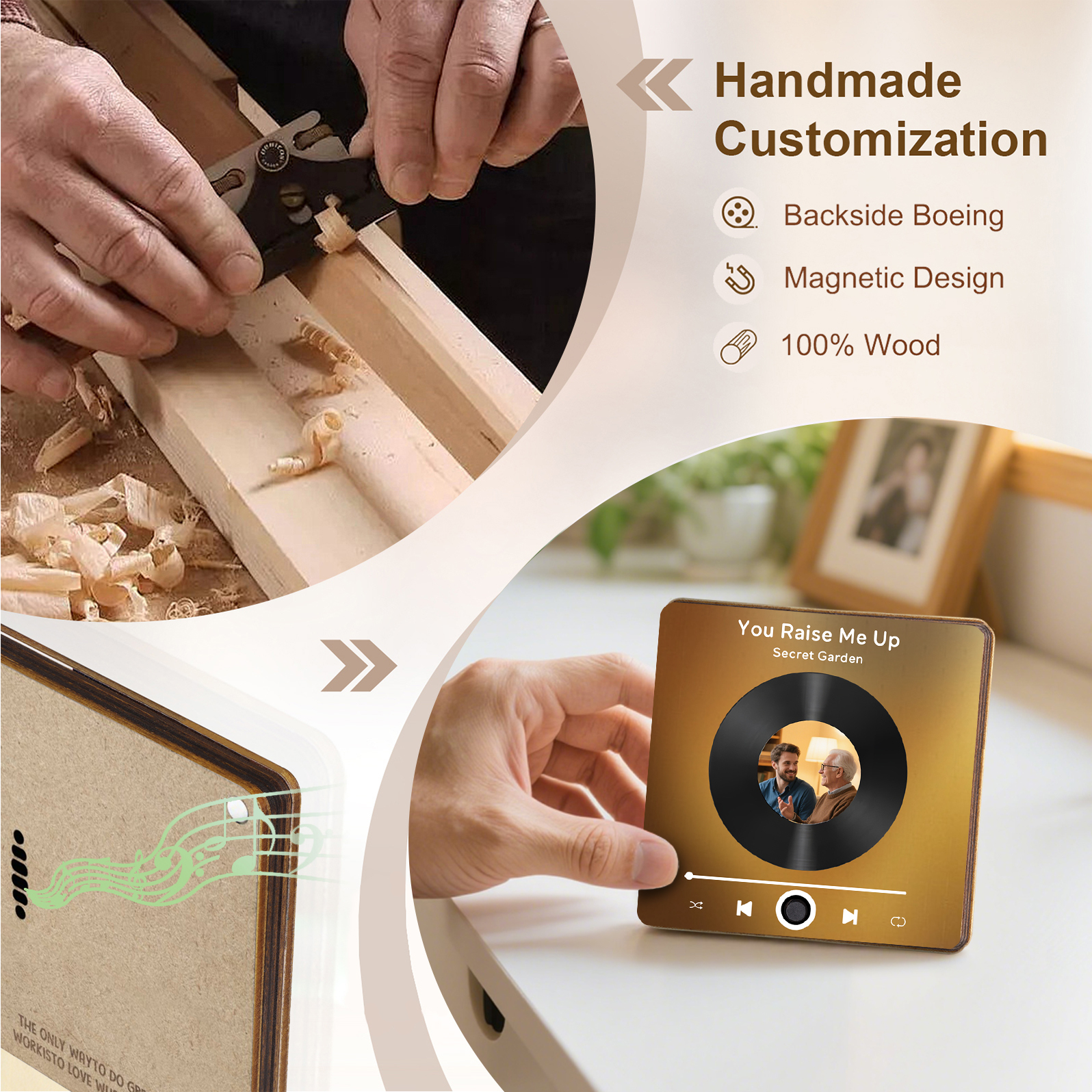 Personalized Vinyl-Style Music Fridge Magnet with Photo & Song & Text – A Retro Spin on Treasured Memories | Lorajewel