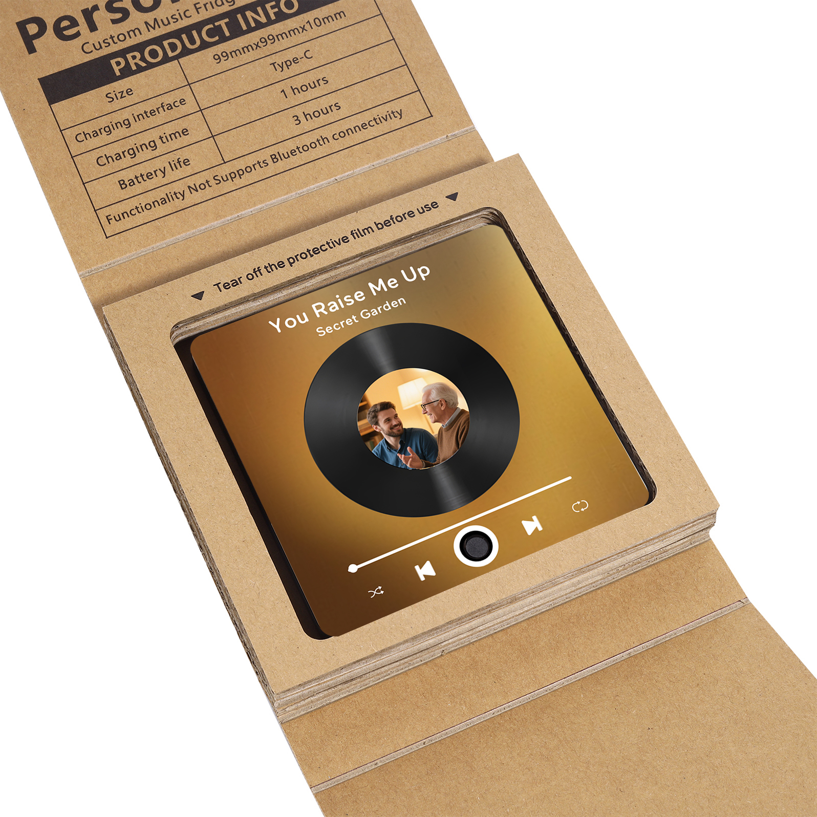 Personalized Vinyl-Style Music Fridge Magnet with Photo & Song & Text – A Retro Spin on Treasured Memories | Lorajewel