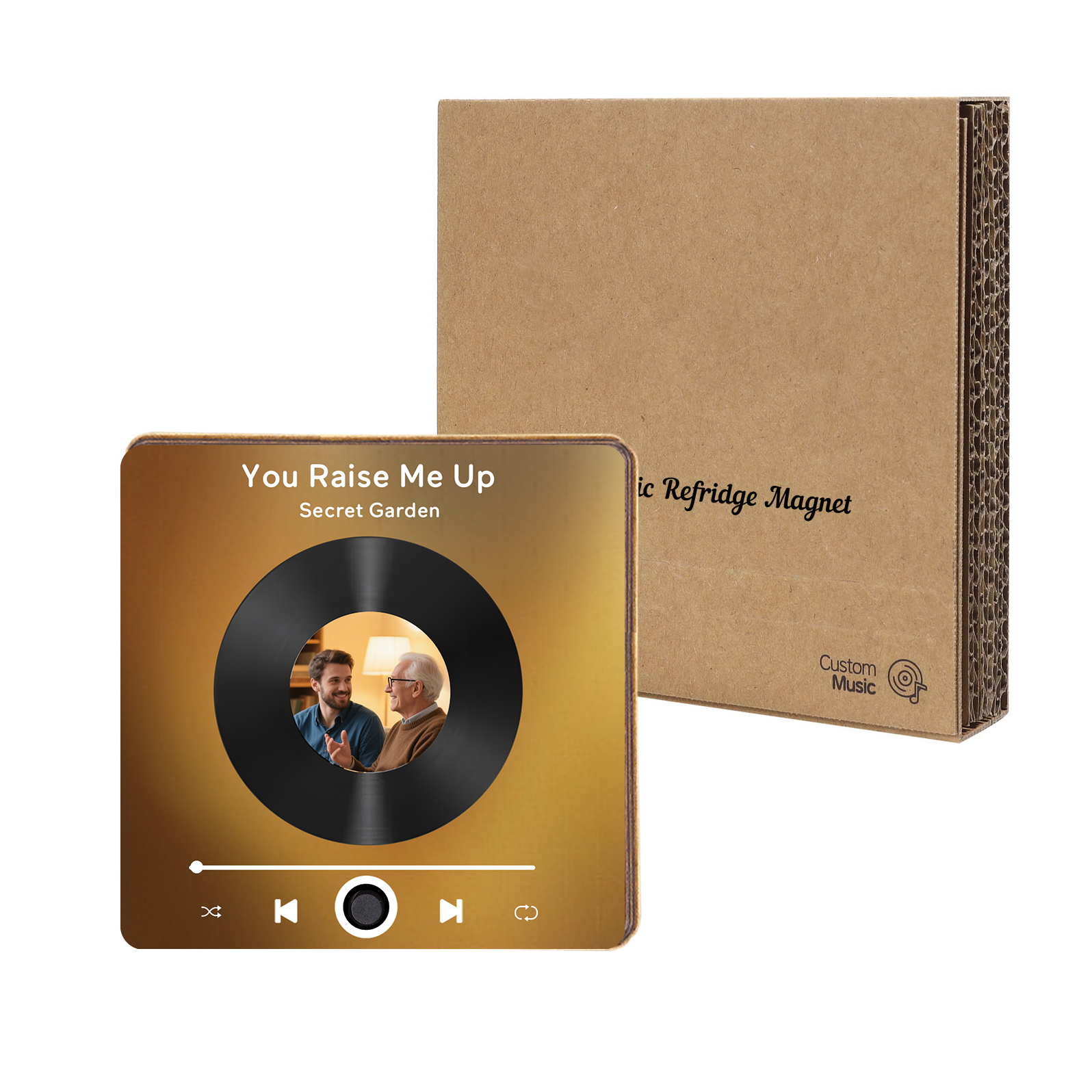 Personalized Vinyl-Style Music Fridge Magnet with Photo & Song & Text – A Retro Spin on Treasured Memories | Lorajewel