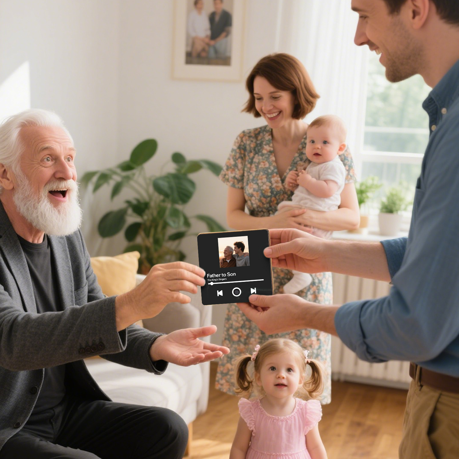 Personalized Music Fridge Magnet – Custom Photo & Song & Text - Elegant Black Gift for Loved Ones | Lorajewel