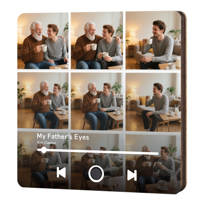 9 Photos Personalized Music Fridge Magnet – Custom Photo & Song & Text - Meaningful Gift for Loved Ones | Lorajewel