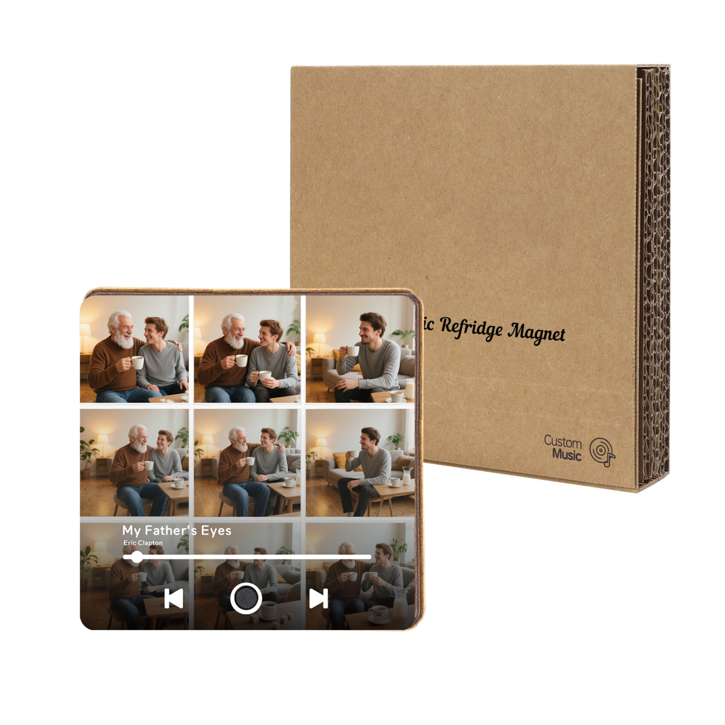 9 Photos Personalized Music Fridge Magnet – Custom Photo & Song & Text - Meaningful Gift for Loved Ones | Lorajewel