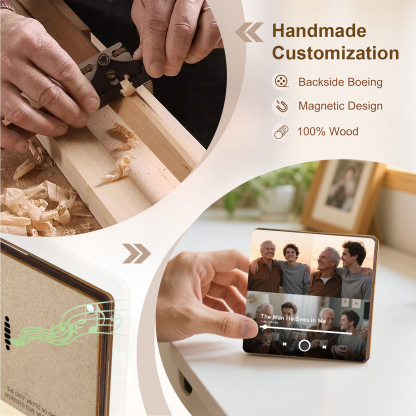 4 Photos Personalized Music Fridge Magnet – Custom Photo & Song & Text - Meaningful Gift for Loved Ones | Lorajewel