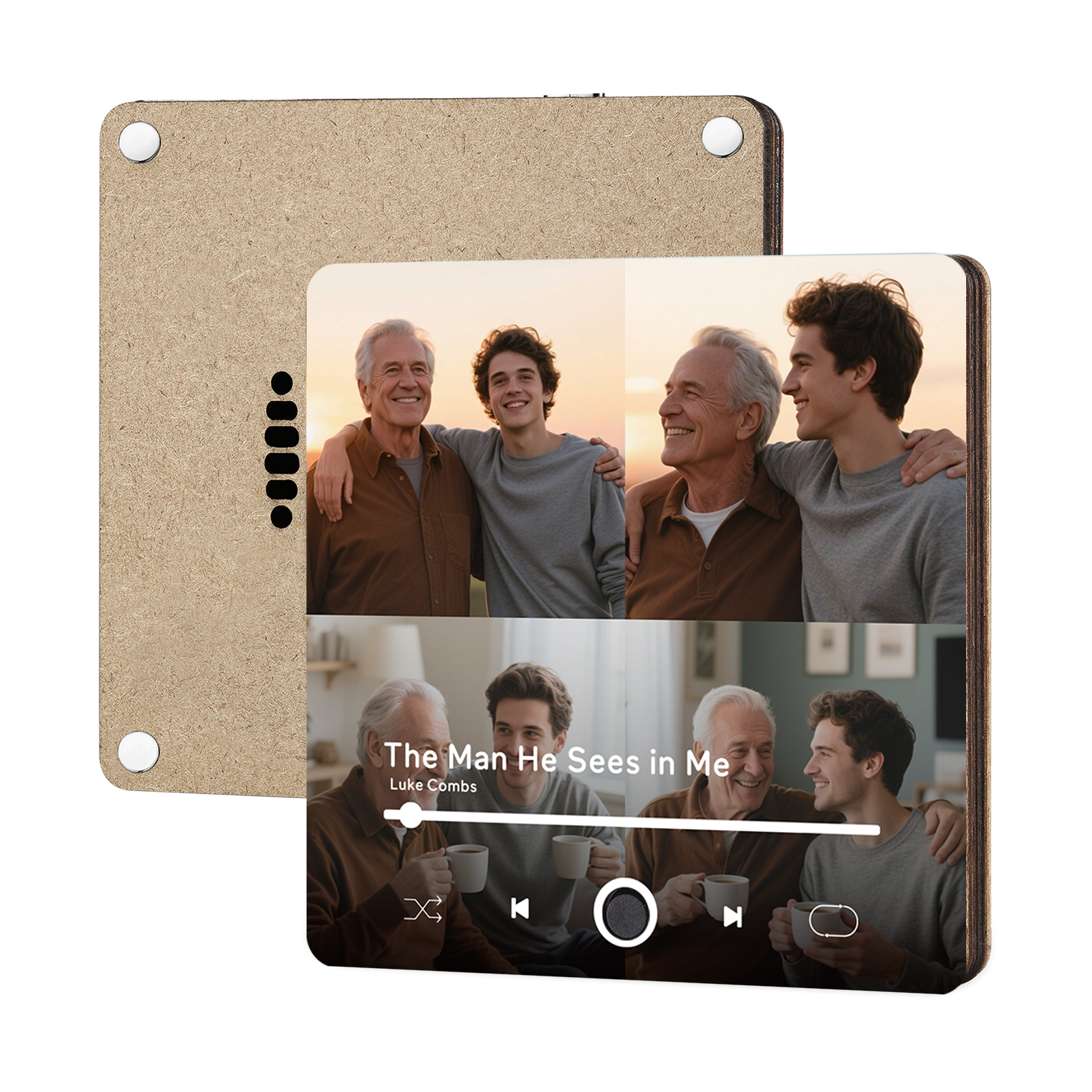 4 Photos Personalized Music Fridge Magnet – Custom Photo & Song & Text - Meaningful Gift for Loved Ones | Lorajewel