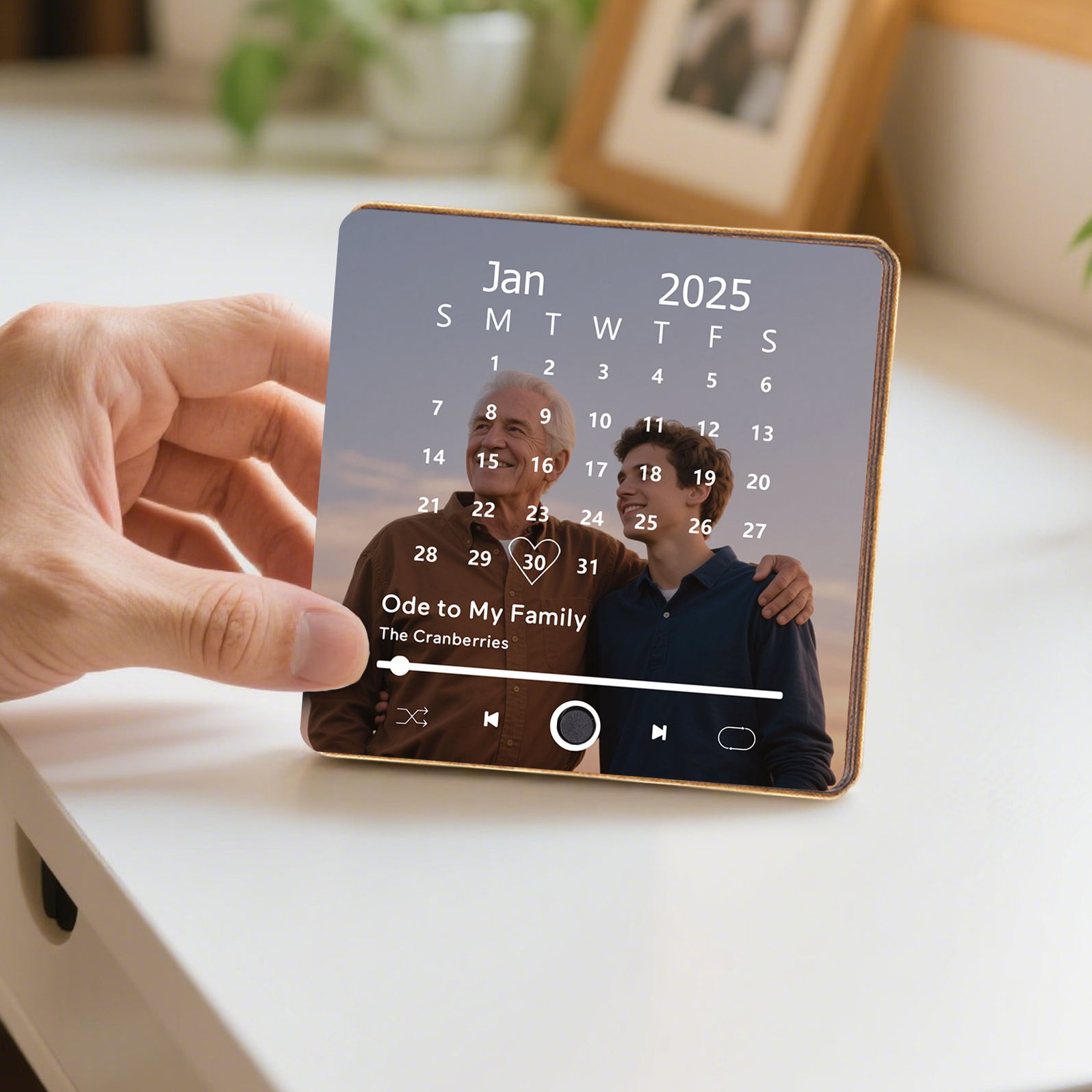 Custom Music Fridge Magnet with Calendar – Personalized Meaningful Photo & Song Family Gift for Any Occasion  | Lorajewel