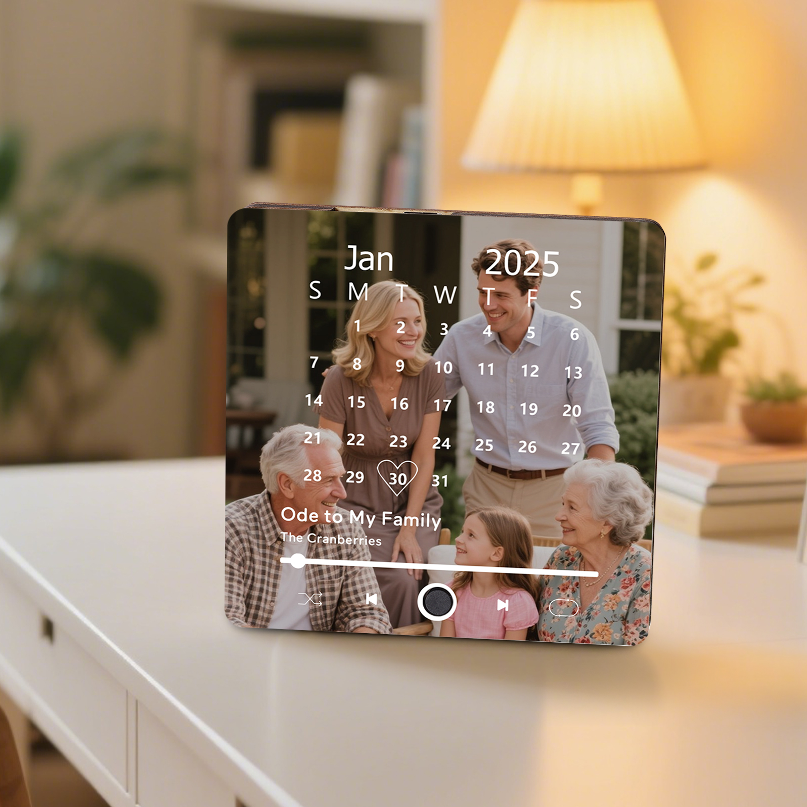 Custom Music Fridge Magnet with Calendar – Personalized Meaningful Photo & Song Family Gift for Any Occasion  | Lorajewel