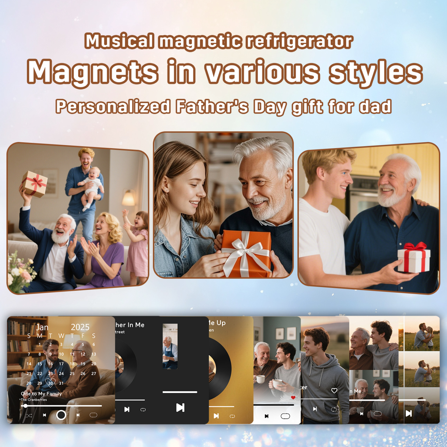 Custom Music Fridge Magnet with Calendar – Personalized Meaningful Photo & Song Family Gift for Any Occasion  | Lorajewel