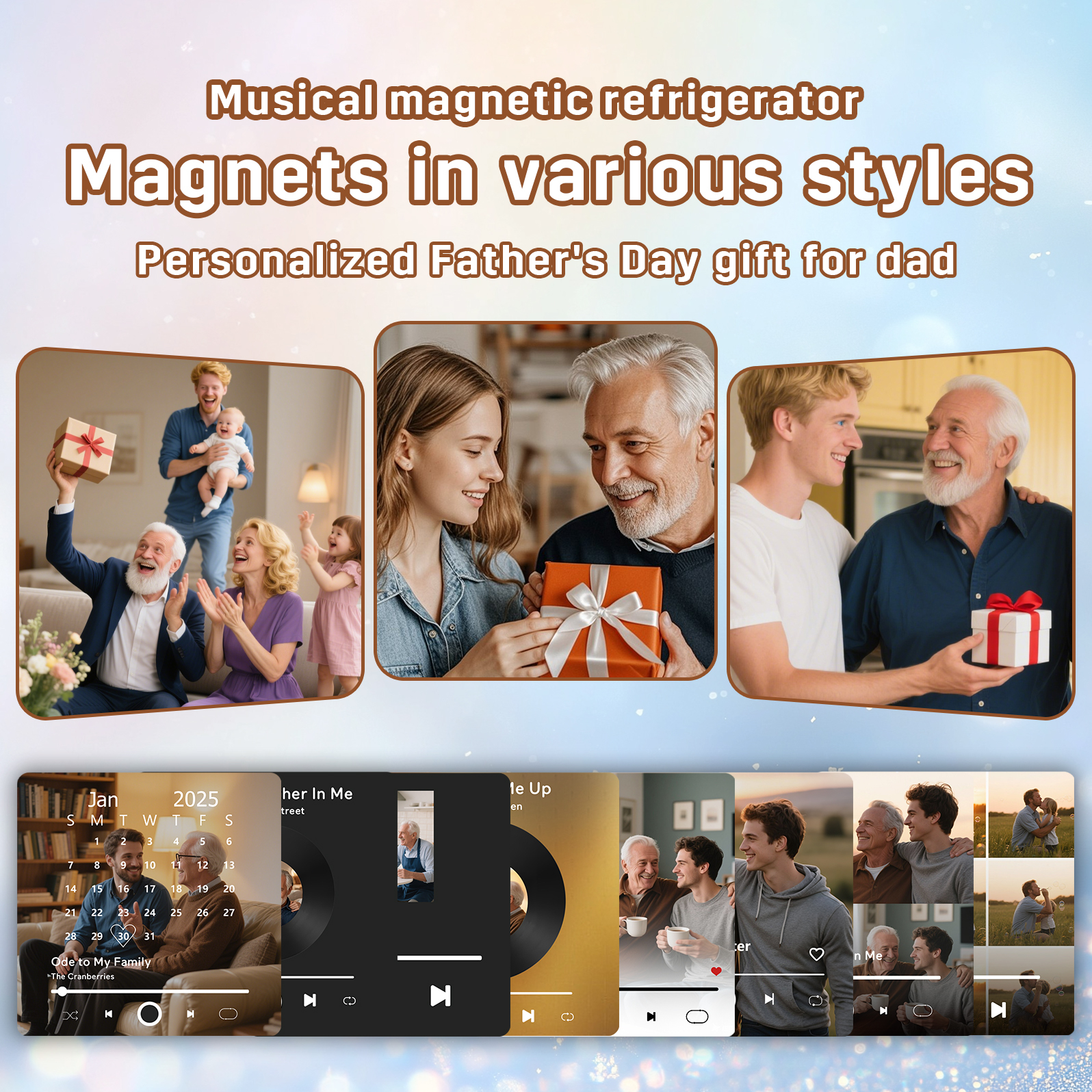 Custom Music Fridge Magnet with Calendar – Personalized Meaningful Photo & Song Family Gift for Any Occasion  | Lorajewel