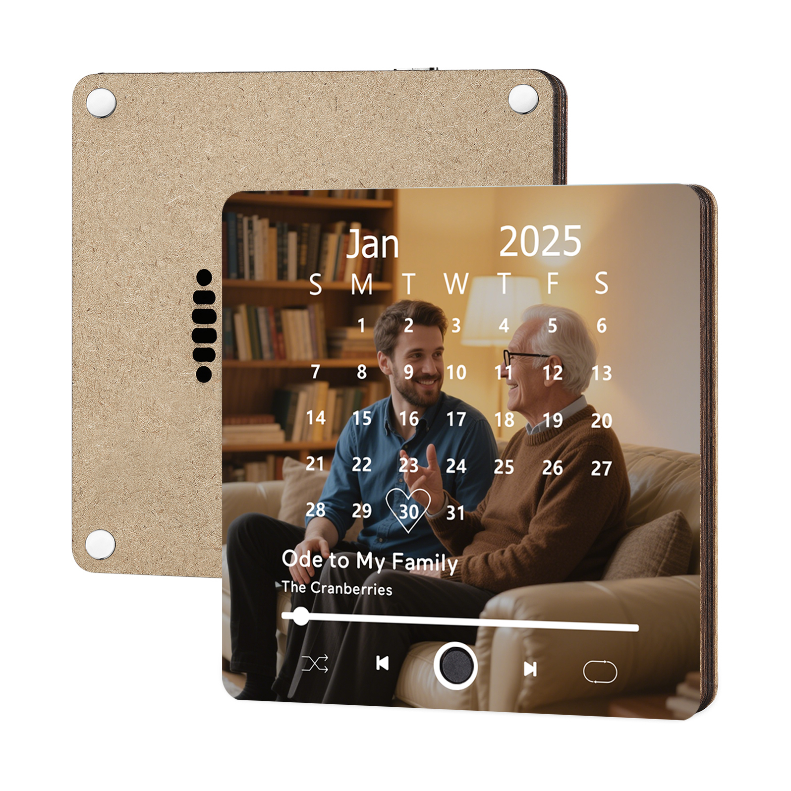Custom Music Fridge Magnet with Calendar – Personalized Meaningful Photo & Song Family Gift for Any Occasion  | Lorajewel