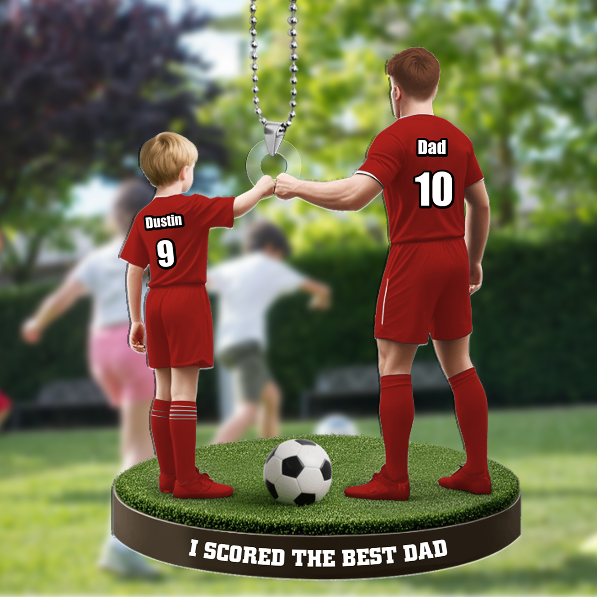 Personalized Acrylic Soccer Ornament Keychain