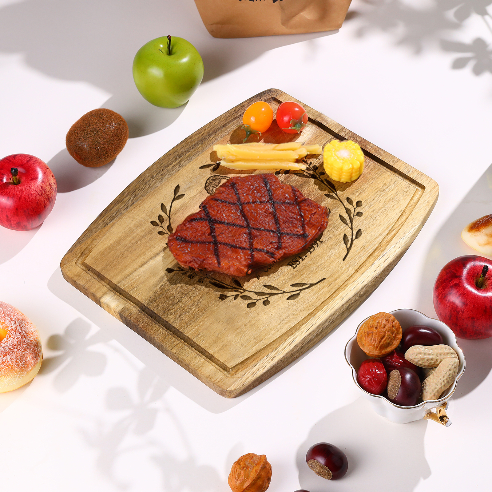 Wooden Cutting Board with Stand Personalised 1 Photo & 1 Date & 2 Names Gifts for Couple | Jessemade