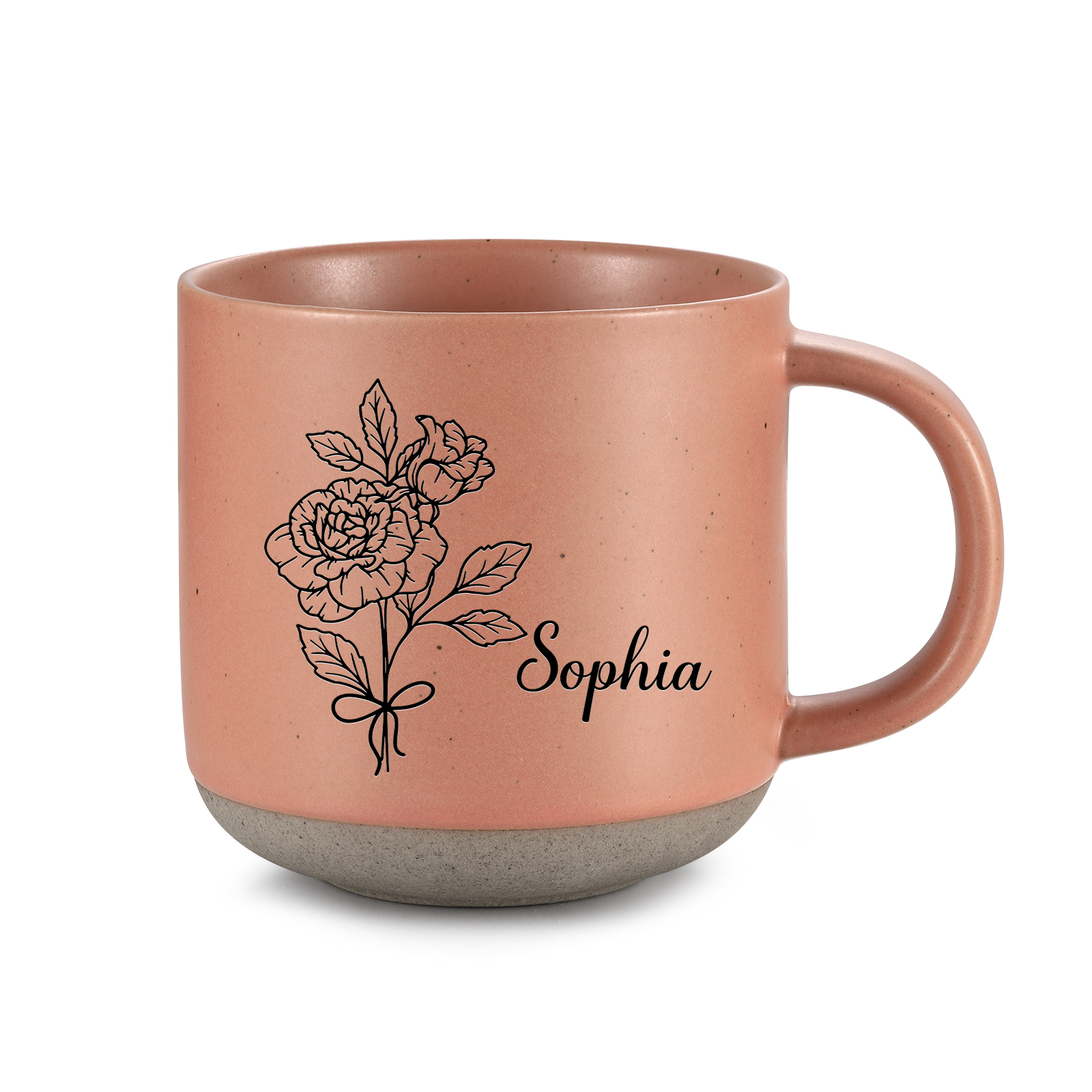 Personalized Ceramic Mug Custom Name & Birth Flower Cup Gifts for Grandma/Mother