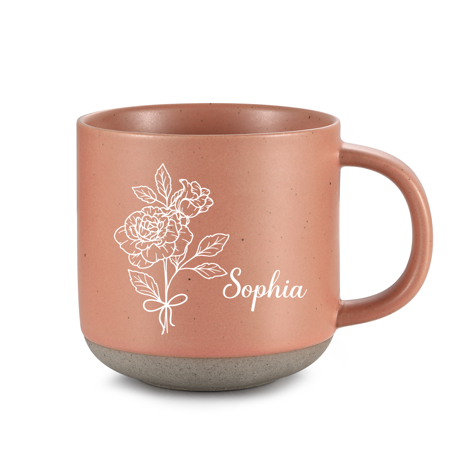Personalized Ceramic Mug Custom Name & Birth Flower Cup Gifts for Grandma/Mother
