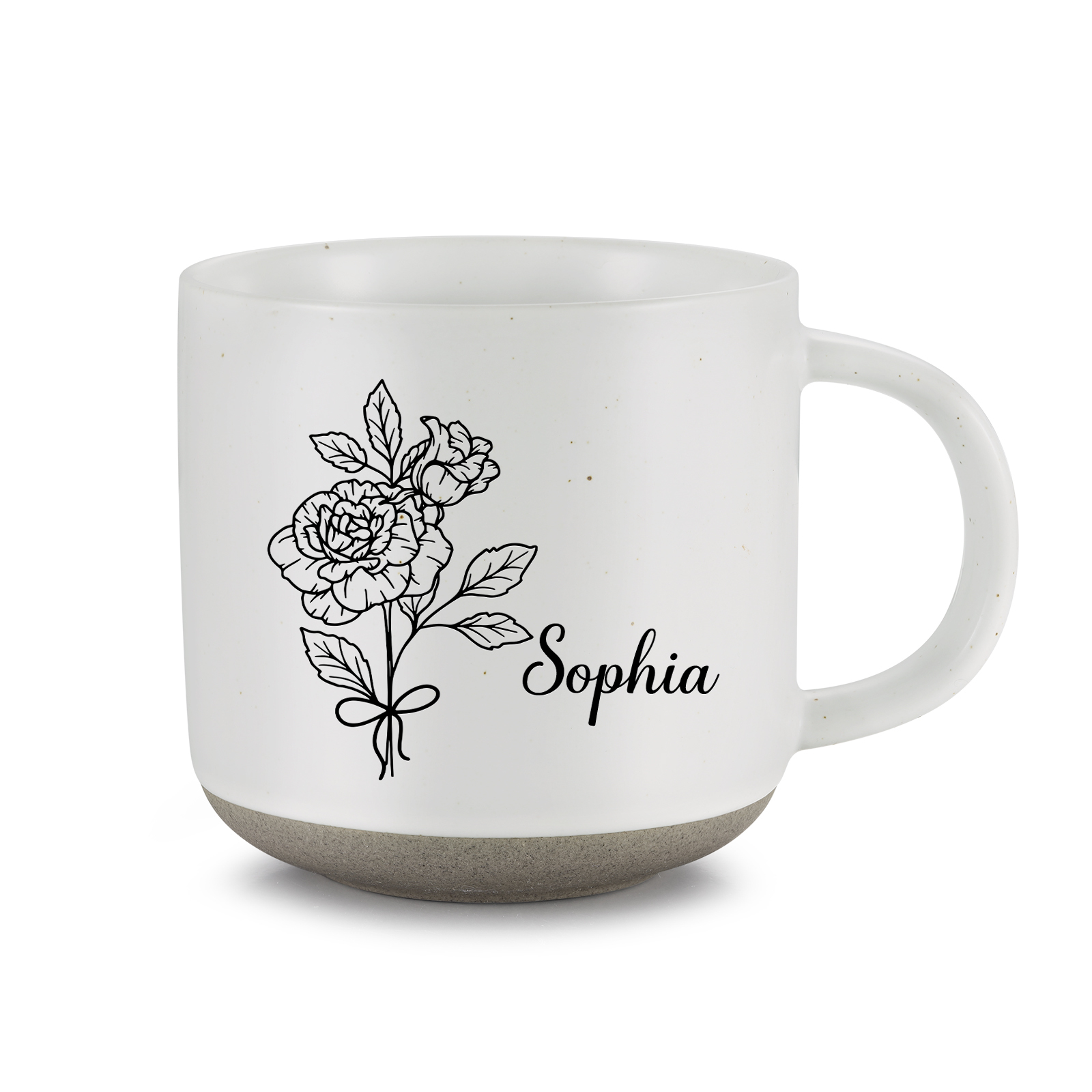 Personalized Ceramic Mug Custom Name & Birth Flower Cup Gifts for Grandma/Mother