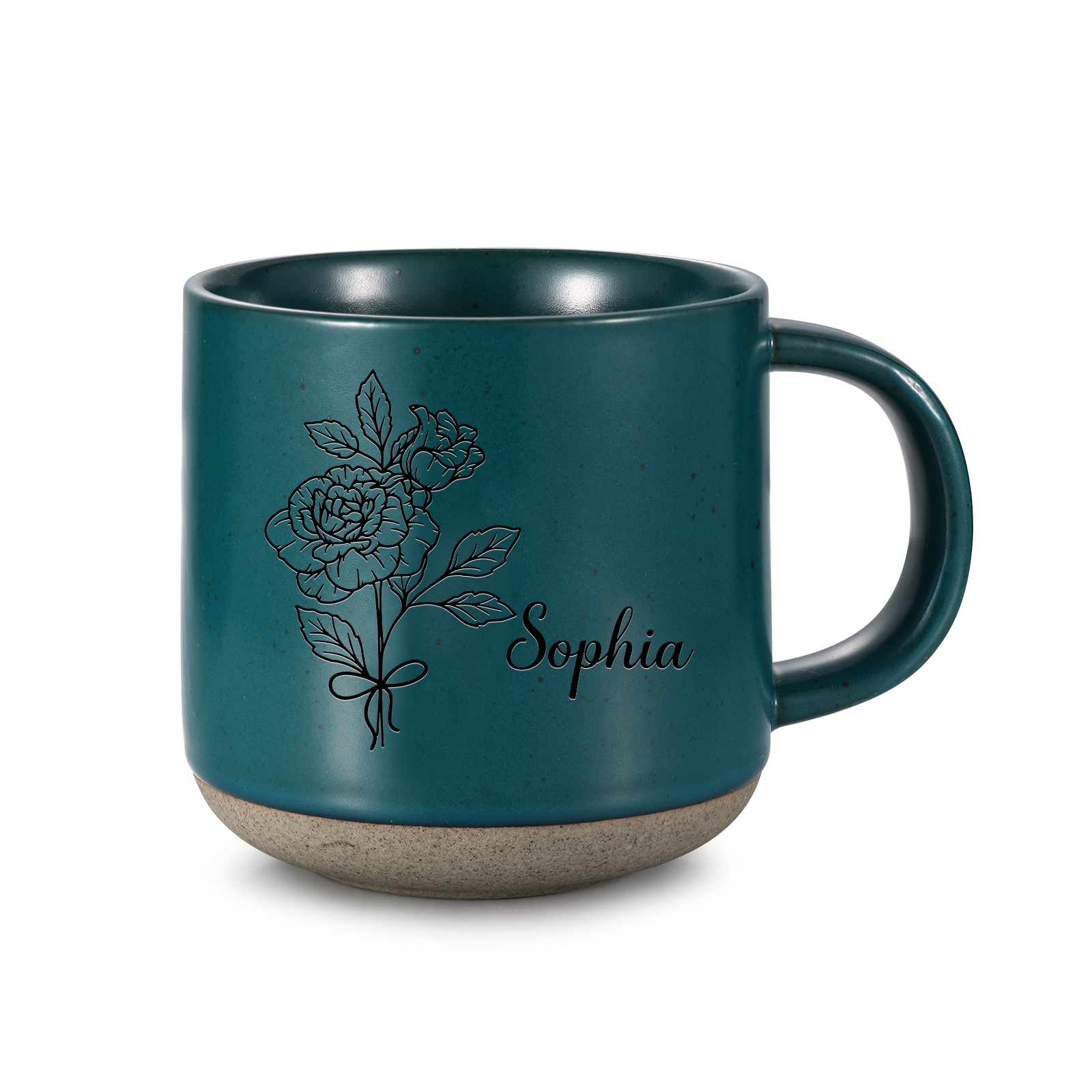 Personalized Ceramic Mug Custom Name & Birth Flower Cup Gifts for Grandma/Mother