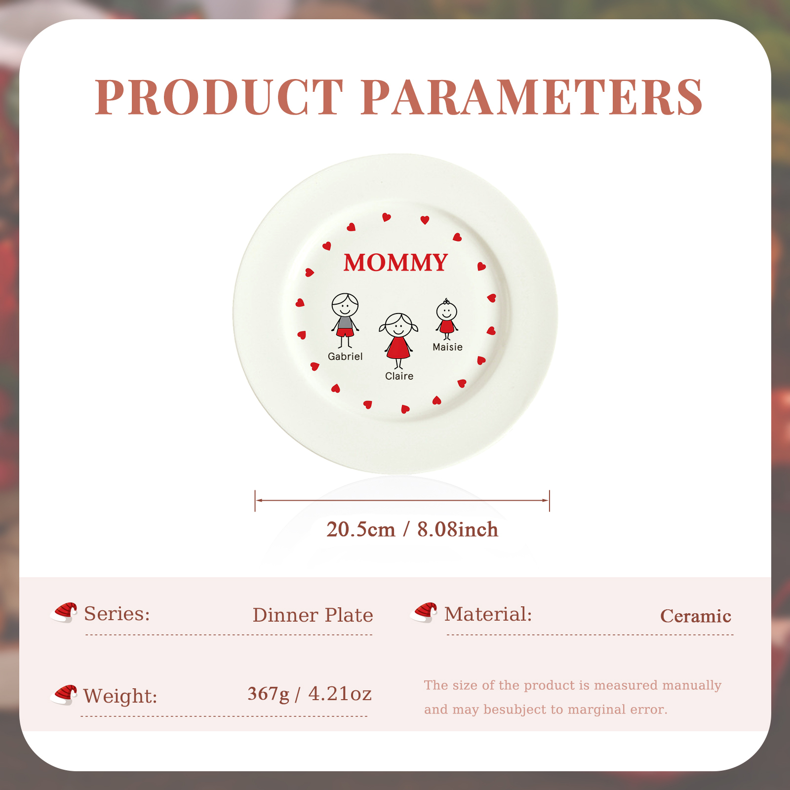 Personalized Christmas Platter Custom Family Serving Tray Perfect Christmas Gift