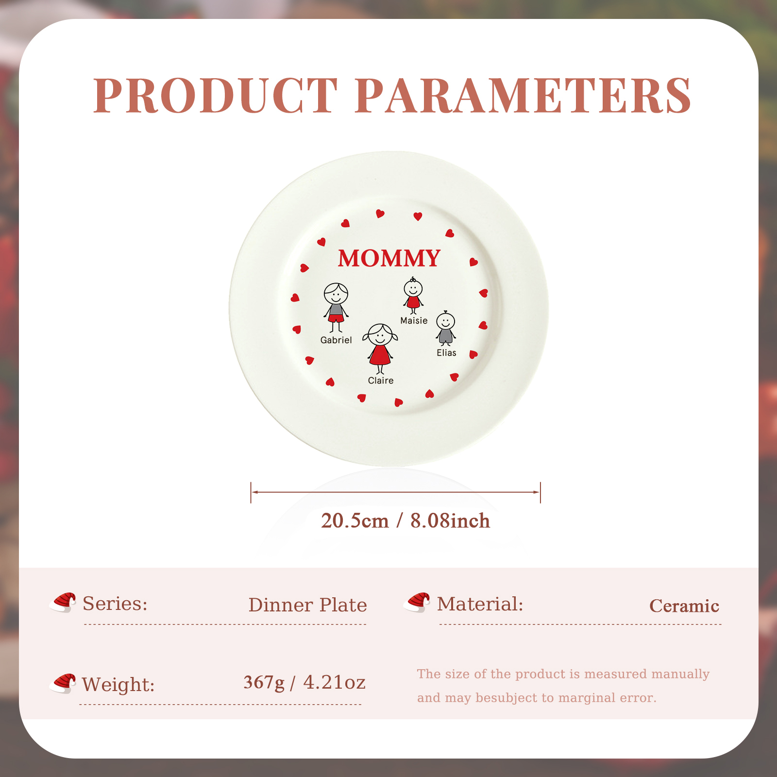 Personalized Christmas Platter Perfect Christmas Gift Serving Platter & Holiday Serving Tray for Families