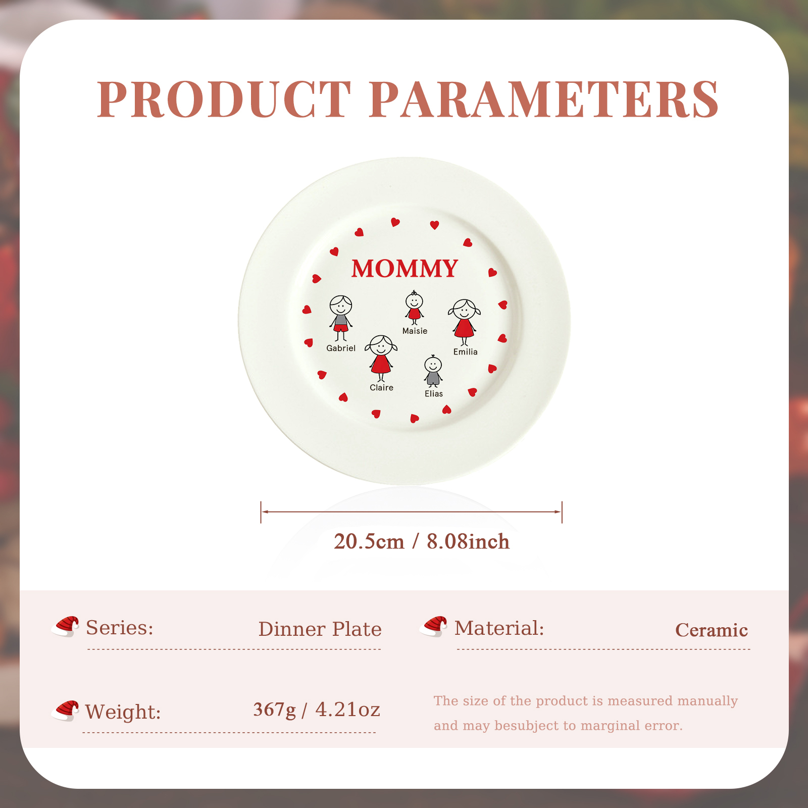 Personalized Christmas Platter Unique Family Serving Tray for the Holidays